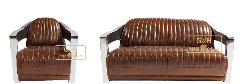 Vintage Leather Aviation Sofa